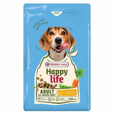 Happy Life (Хеппі Лайф) Adult All Breeds Light with Crispy Chicken Низькокалорійний сухий корм з куркою для дорослих собак усіх порід із зайвою вагою