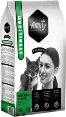 Amity (Аміті) Cat Sterilized Chicken & Rice 1,5 кг Сухий корм для стерилізованих котів і кішок з куркою і рисом