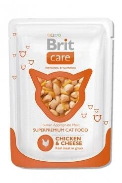 Brit Care (Бріт Кеа) Cat Консерви для котів і кішок Шматочки з куркою і сиром в соусі