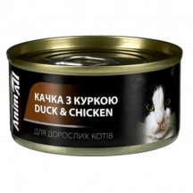 AnimAll (ЕнімАлл) Cat Adult Duck & Chicken Паштет з качки зі смужками курки для дорослих котів і кішок img