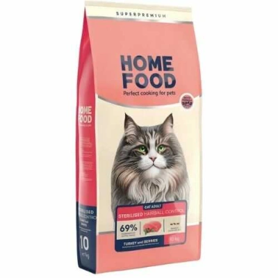 Home Food (Хоум Фуд) Cat Adult Sterilised Hairball Control Turkey & Berries Сухий корм з індичкою та ягодами для виведення шерсті зi шлунку стерилізованих котів і кішок