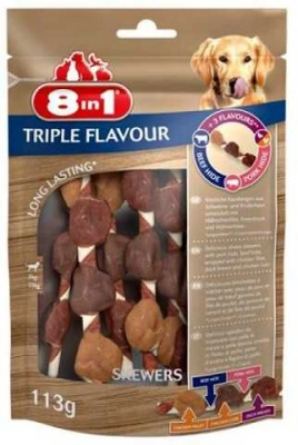 8in1 (8в1) Triple Flavour Ласощі для собак, шашлички