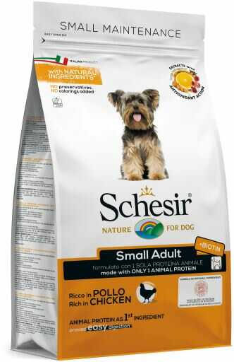Сухий монопротеїновий корм Schesir для дорослих собак маленьких порід