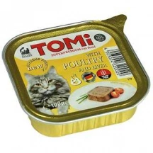 Tomi (Томі) Poultry & Liver Вологий корм з домашнім птахом та печінкою для котів та кішок, паштет