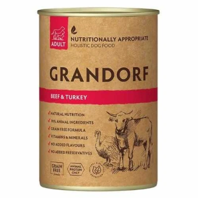 Grandorf (Грандорф) Dog Adult Grain Free Beef & Turkey Вологий корм з яловичиною та індичкою для дорослих собак різних порід