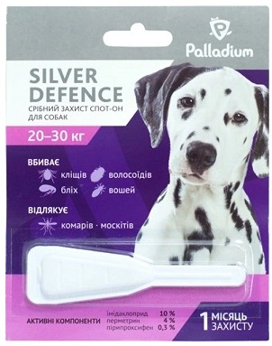 Palladium (Паладіум) Silver Defence Краплі від бліх та кліщів для собак 20-30 кг