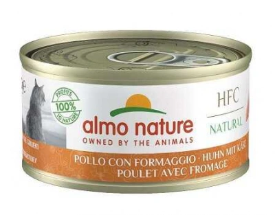 Almo Nature (Альмо Натюр) HFC Adult Cat Natural Jelly Chicken & Cheese Консерви з куркою та сиром для дорослих котів і кішок, шматочки в желе