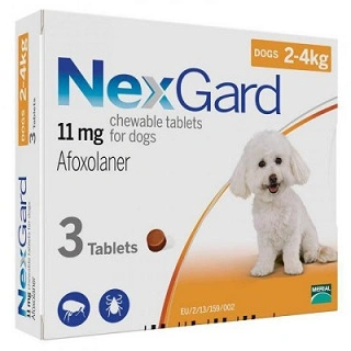 NexGard (Нексгард) Таблетки від бліх та кліщів для собак 2-4 кг 3 таб
