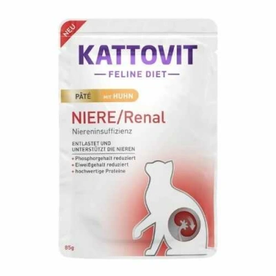 Kattovit (Каттовіт) Veterinary Niere Renal Chicken Pate Дієтичний паштет з куркою для котів із захворюваннями нирок