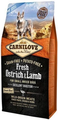 ВИВОДИТЬСЯ З АСОРТИМЕНТУ Carnilove (Карнілав) Adult Small Breed Frech Ostrich & Lamb Беззерновий корм для малих порід собак c м'ясом страуса