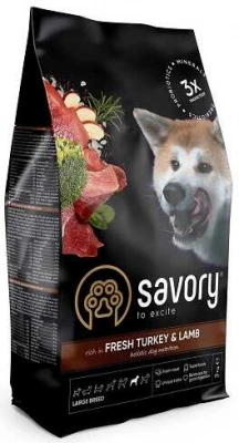 Savory (Сейворі) Adult Large Breed Fresh Turkey & Lamb Беззерновий корм для собак великих порід з ягням і індичкою