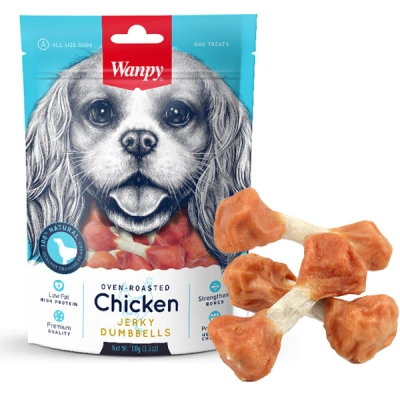 Wanpy (Ванпі) Dog Chicken Jerky Dumbbells 1 кг Ласощі кісточки з в'яленою куркою для собак