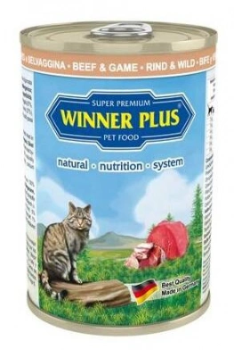 Winner Plus (Віннер Плюс) Super Premium Cat Beef & Game Консерви для котів і кішок з яловичиною і олениною 395 гр
