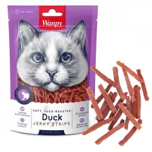 Wanpy (Ванпі) Cat Soft Duck Jerky Strips Ласощі смужки з в'яленого філе качки для котів і кішок img