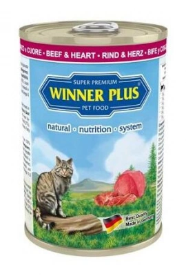 Winner Plus (Віннер Плюс) Super Premium Cat Beef & Heart Консерви для котів і кішок з яловичем серцем 395 гр