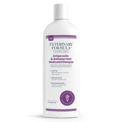 Veterinary Formula (Ветеринарна Формула) Clinical Care Antiparasitic & Antiseborrheic Medicated Shampoo Dog New Formula Лікувальний шампунь від себореї та підшкірних інфекцій у собак
