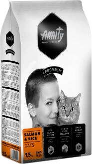 Amity (Аміті) Cat Salmon & Rice 1,5 кг Сухий корм для дорослих котів і кішок з лососем і рисом