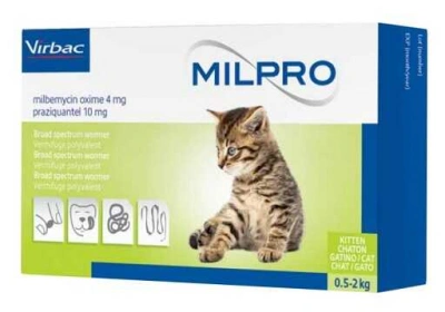 Milpro (Мілпро) Таблетки від глистів для кошенят вагою до 2 кг, 4 табMilpro (Мілпро) Таблетки від глистів для кошенят вагою до 2 кг, 4 таб