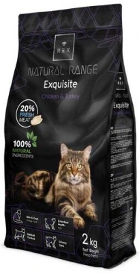 Rex (Рекс) Natural Range Cat Exquisite Chicken & Turkey Сухий корм для котів і кішок зі свіжою індичкою і куркою