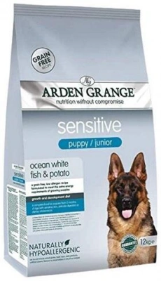 Arden Grange (Арден Грандж) Puppy Junior Sensitive 12 кг Сухой корм для щенков с чувствительным пищеварением с океанической белой рыбой и картофелем 