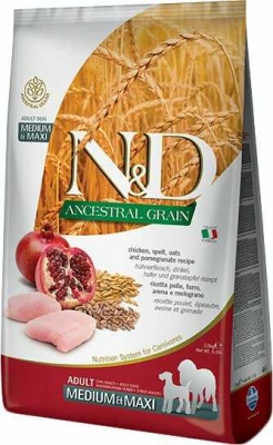 Farmina (Фарміна) N&D Low Grain Medium & Maxi Adult Chicken & Pomegranate Низькозерновий сухий корм з куркою та гранатом для дорослих собак середніх та великих порід