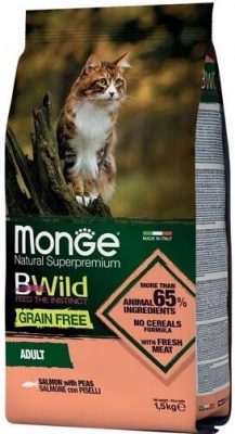Monge (Монж) Cat BWild Grain Free Salmone Беззерновий корм для котів і кішок з лососем