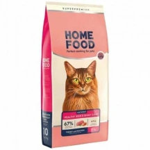 Home Food (Хоум Фуд) Cat Adult Healthy Skin & Shiny Coat Turkey & Salmon Сухой корм с индейкой и лососем для здоровой кожи и блестящей шерсти котов и кошек Home Food (Хоум Фуд) Cat Adult Healthy Skin & Shiny Coat Turkey & Salmon Сухий корм з індичкою і лососем для здорової шкіри та блискучої шерсті котів і кішок img