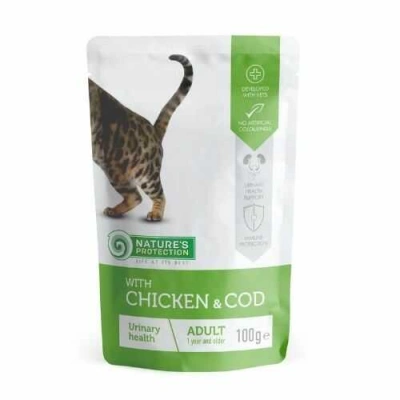 Natures Protection (Натур Протекшн) Cat Adult Urinary health Chicken & Cod Вологий корм з куркою і тріскою для підтримки сечовивідної системи дорослих котів і кішок