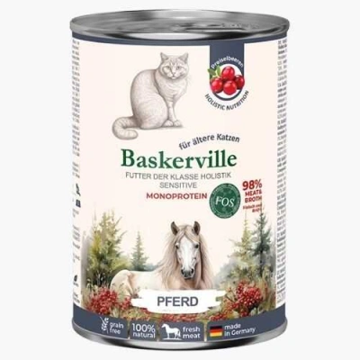 Baskerville (Баскервіль) Monoprotein FOS Cat Senior Sensitive Horse Беззерновий вологий корм з кониною для літніх котів