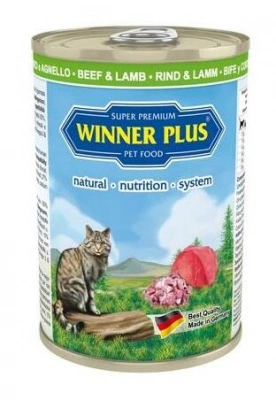 Winner Plus (Віннер Плюс) Super Premium Cat Beef & Lamb Консерви для котів і кішок з яловичиною та ягням 395 гр