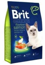 Brit Premium (Брит Премиум) by Nature Cat Sterilized Salmon Сухой корм с лососем для взрослых кастрированных котов и кошек Brit Premium (Бріт Преміум) by Nature Cat Sterilized Salmon Сухий корм з лососем для дорослих кастрованих котів та кішок img