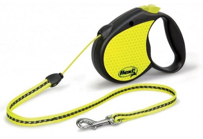 Flexi (Флексі) Neon S Повідець-рулетка зі світловідбиваючою стрічкою для собак дрібних порід з вагою до 12 кг, трос
