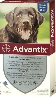 Advantix (Адвантікс) Краплі на холку для собак від бліх та кліщів 25-40 кг 1 шт