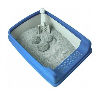 Gattino (Гатіно) Туалет для котів та кішок з блакитною рамкою та лопаткою