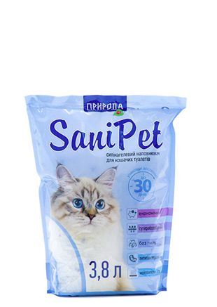 Силікагелевий наповнювач для кішок SaniPet