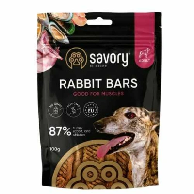Savory (Сейворі) Dog Adult Rabbit Bars Muscles Джерки з кролика для собак різних порід