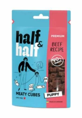 Half & Half (Халф енд Халф) Dog Puppy Meaty Cubes Ласощі з яловичиною для цуценят