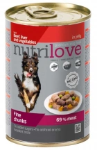 Nutrilove (Нутрілав) Beef & Liver Консерви для собак з яловичиною та печінкою в желе img