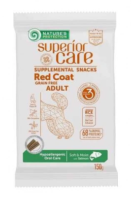 Natures Protection (Натур Протекшн) Superior Care Red Coat Hypoallergenic Oral Беззернові ласощі з лососем для дорослих собак всіх порід з рудим окрасом шерсті