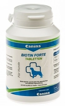 Canina (Каніна) Biotin Forte Вітаміни для шерсті собак під час стресів, вагітності, лактації 100 гр 30 таб