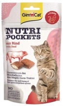 GimCat (Джим Кет) Nutri Pockets Ласощі для кішок Яловичина і Солод (Мальт)