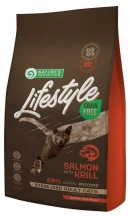 Natures Protection (Натур Протекшн) Lifestyle Grain Free Salmon & Кrill Sterilised Adult Cat Сухий беззерновий корм з лососем для стерилізованих котів і кішок img