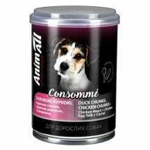 AnimAll (ЕнімАлл) Consome Dog Adult Duck & Chicken Chunks, Heart, Yolk Вологий корм з качкой, куркой, курячим сердцем та курячимм жовтком для дорослих собак img