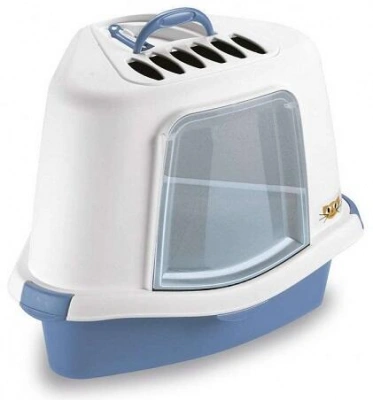 Stefanplast (Стефанпласт) Sprint Corner Plus Закритий кутовий туалет для кішок з вугільним фільтром та совочком, 40х56х40 см, синій