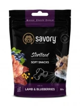 Savory (Сейворі) Cats Soft Snacks Sterilised Lamb Напіввологі ласощі з ягням для стерилізованих кішок img