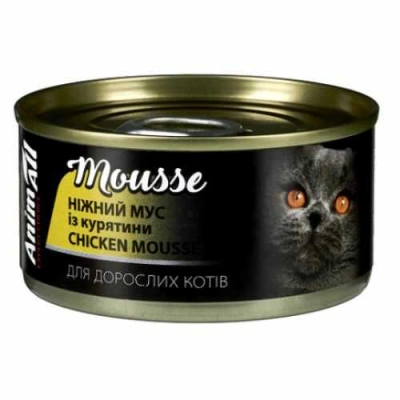 AnimAll (ЕнімАлл) Cat Adult Chicken Mousse Вологий корм Мус із курки для дорослих котів і кішок