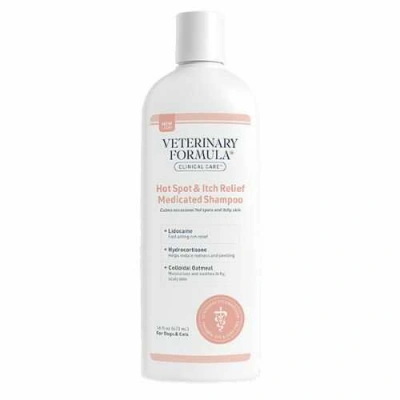 Veterinary Formula (Ветеринарна Формула) Clinical Care Hot Spot & Itch Relief Medicated Shampoo New Formula Шампунь від свербежу та подразнення з лідокаїном і гідрокартизоном для собак і котів