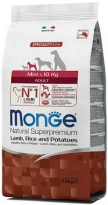 Monge (Монж) Dog Mini Adult Lamb, Rice & Potatoes Корм ​​для дрібних порід собак з ягням і рисом
