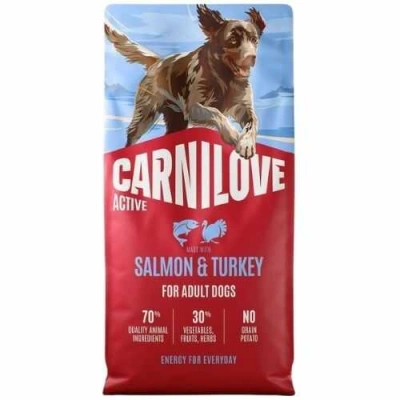 Carnilove (Карнілав) Active Dog Adult All Breeds Salmon & Turkey 12 кг Беззерновий сухий корм з лососем та індичкою для собак різних порід