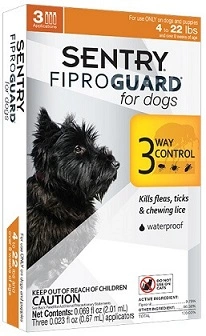 FiproGuard (Фипрогард) Sentry Капли от блох, клещей и вшей для собак 2-10 кг